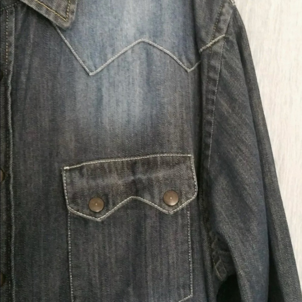 Jachs Mens Denim Shirt Button Down Size XL - Picture 4 of 6
